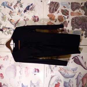 Honey Punch Women's Long Sleeve Blouse Plunge Tie Up Front Black Size M